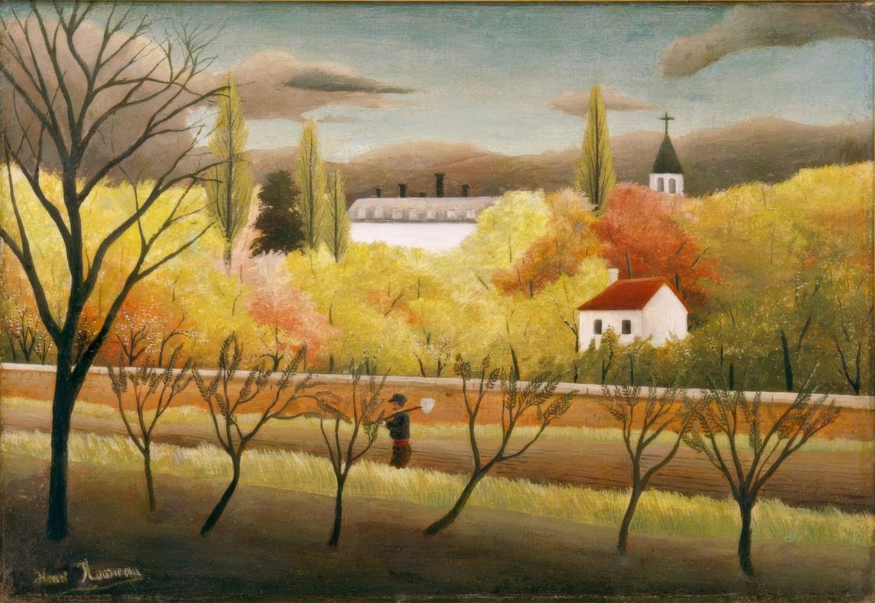 Krajina s rolníkem od Henri Rousseau