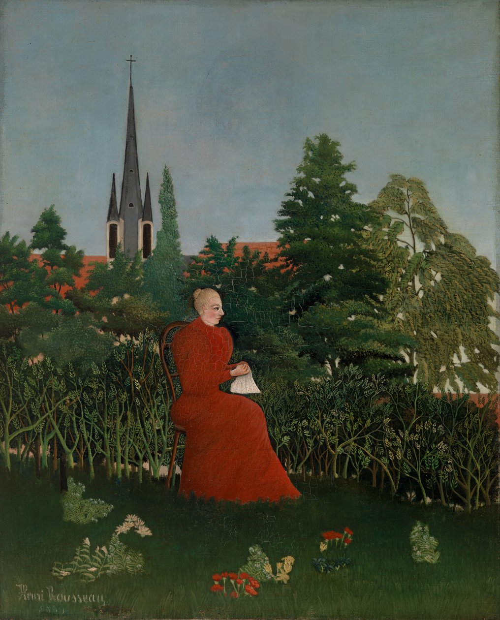 Portrét ženy v krajině od Henri Rousseau