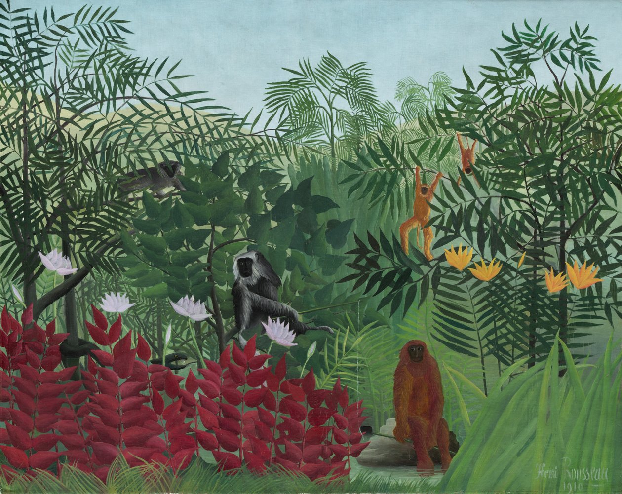 Tropický prales s opicemi od Henri Rousseau