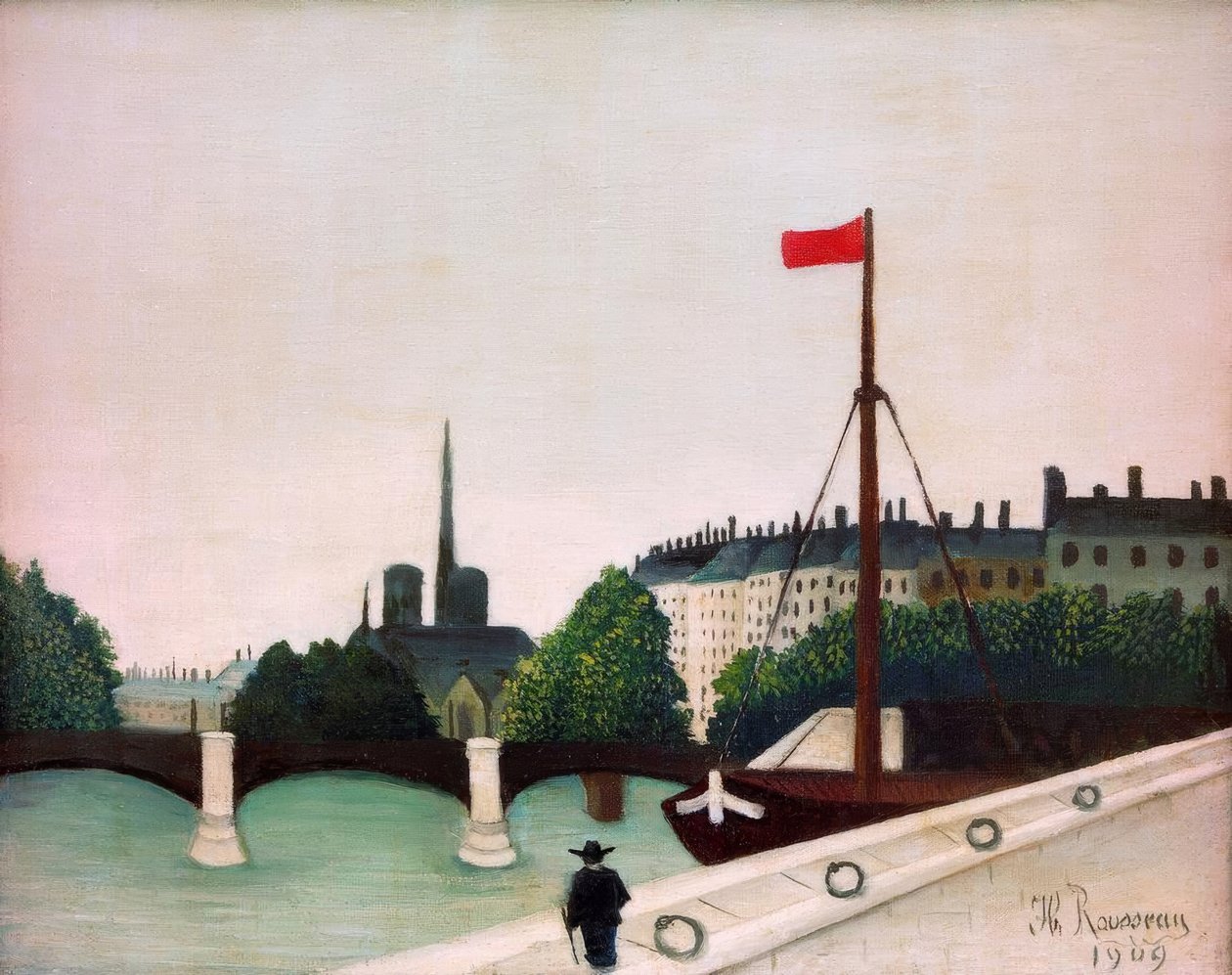 Pohled na Île Saint-Louis z Quai Henri IV od Henri Rousseau