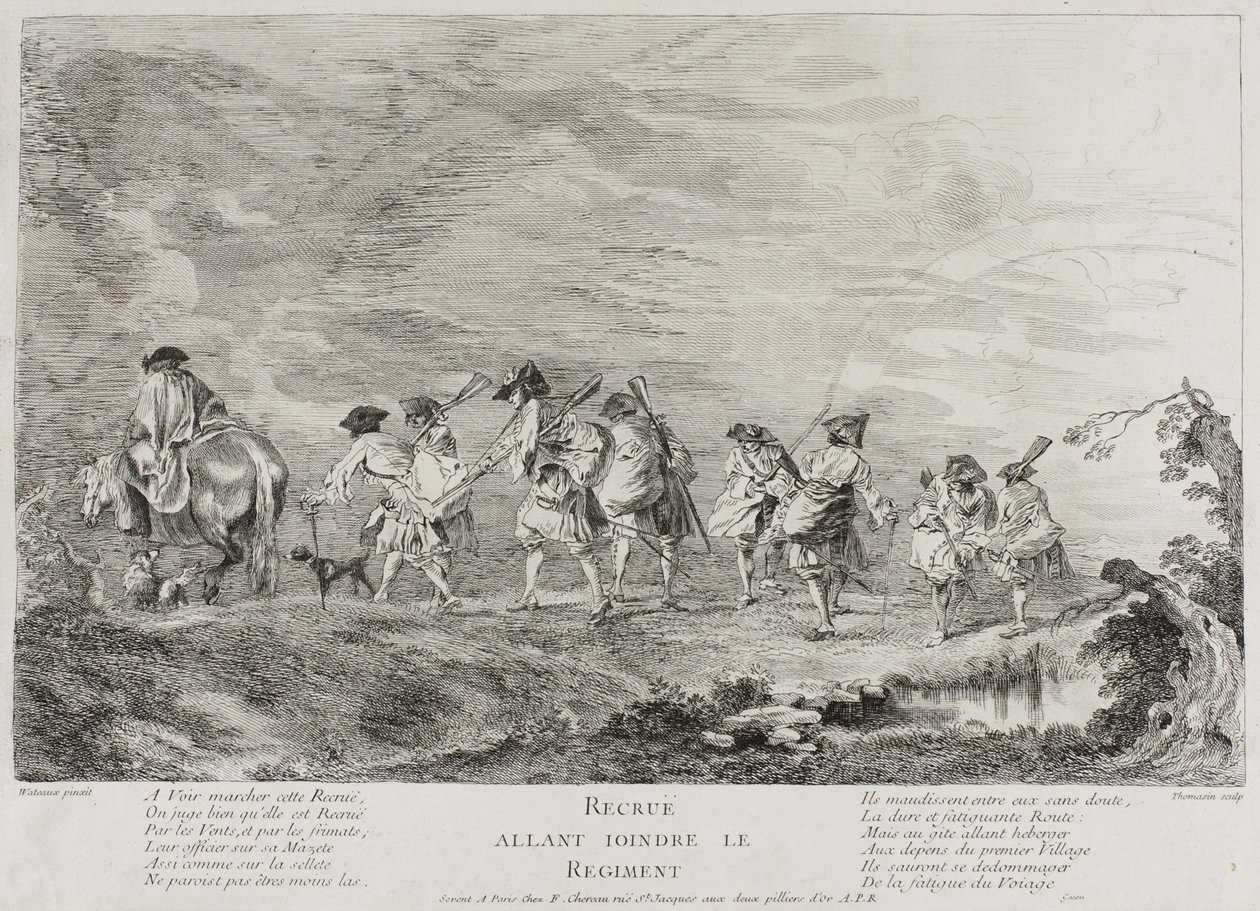 Recruits Going to Join the Regiment, 1717?-26 od Henri Simon Thomassin