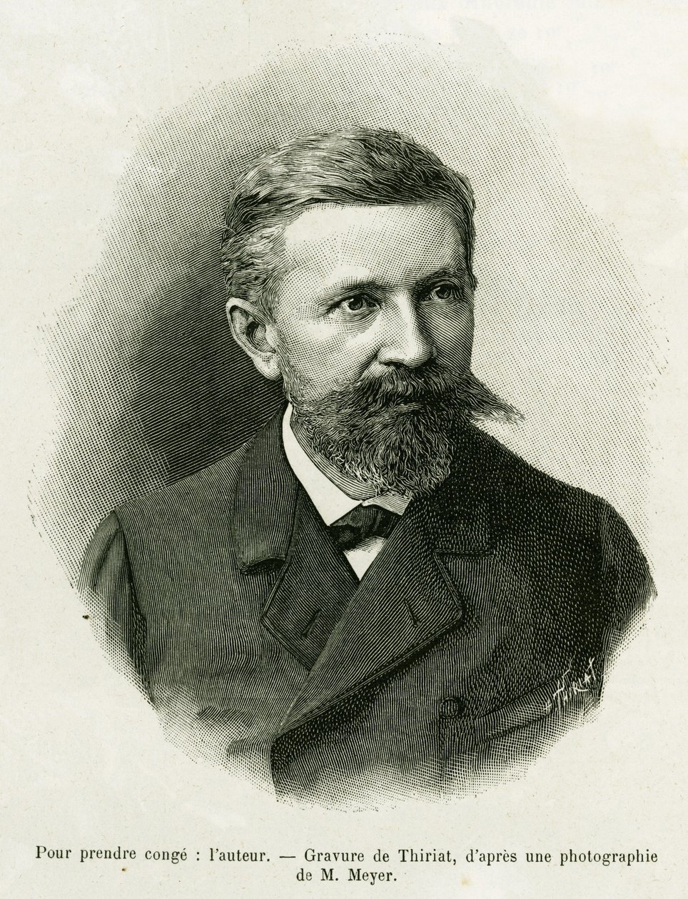 Portrét autora: Charles Grad (1842-1890), německý politik, spisovatel a přírodovědec. Rytina od Thiriata k ilustraci příběhu A Through Alsace and Lorraine, v roce 1887, Charles Grad, německý zástupce, v tour du monde 1888, režie Edouar od Henri Thiriat