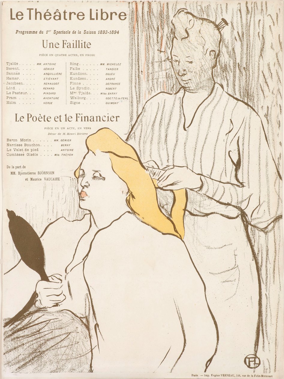 Kadeřník - bezplatný divadelní program, 1893. od Henri Toulouse Lautrec de