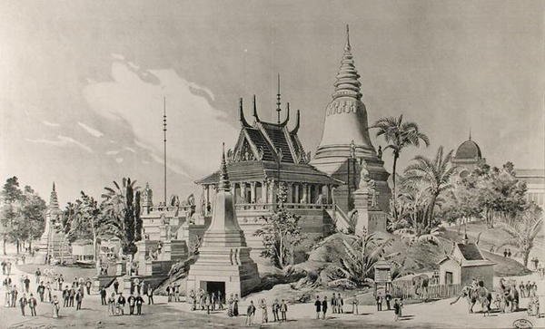 Kambodžský palác na Trocadero, světová výstava z roku 1900 od Henri Toussaint