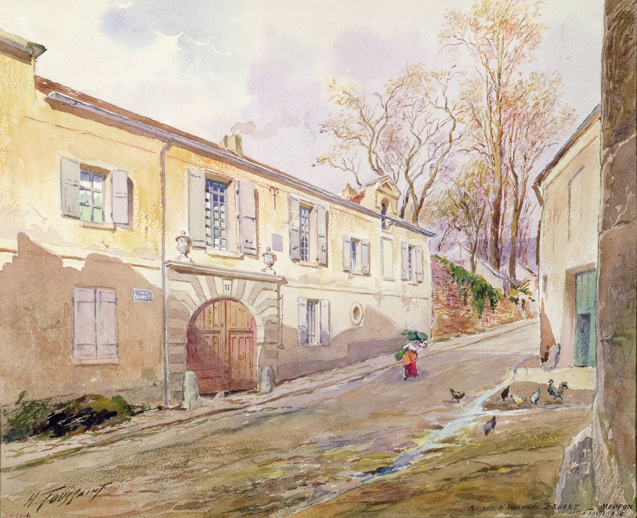 Dům Armanda Bejarta (1642-1700) v Meudonu, kolem roku 1906 (wc na papíře) od Henri Toussaint