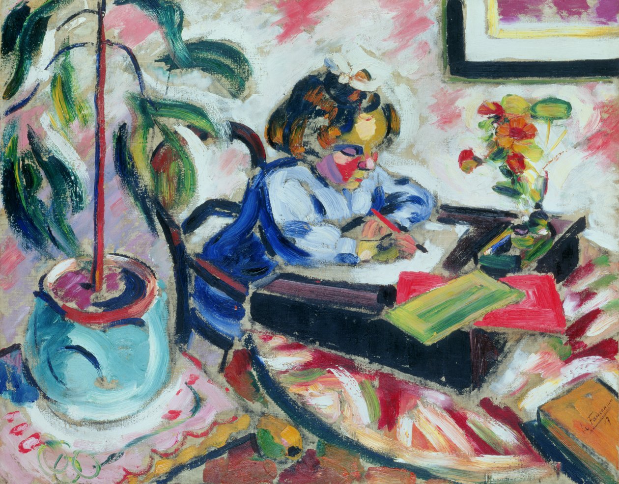 Malá školačka od Henri Victor Gabriel Le Fauconnier