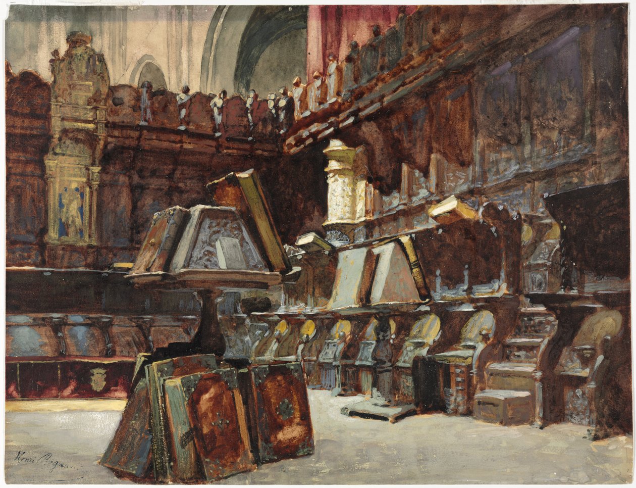 Sborové stánky ve španělské katedrále, c. 1868. od Henri Victor Regnault
