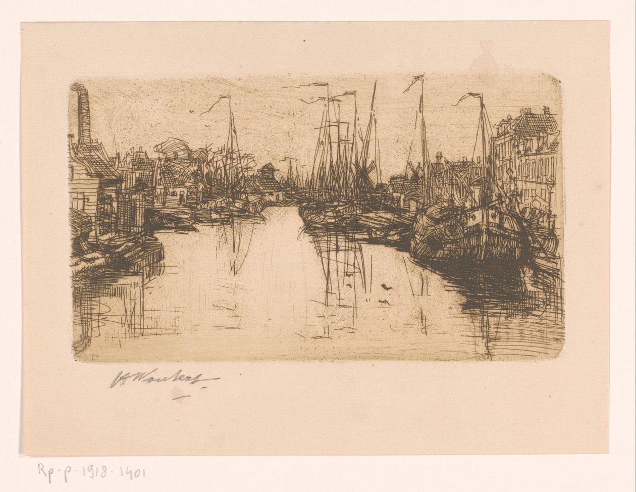 městský kanál od Henri Wouters (signed by artist)