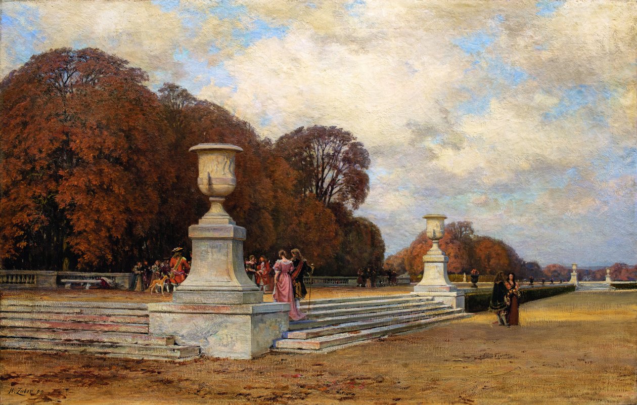 Růžové mramorové schody ve Versailles, 1899. od Henri Zuber
