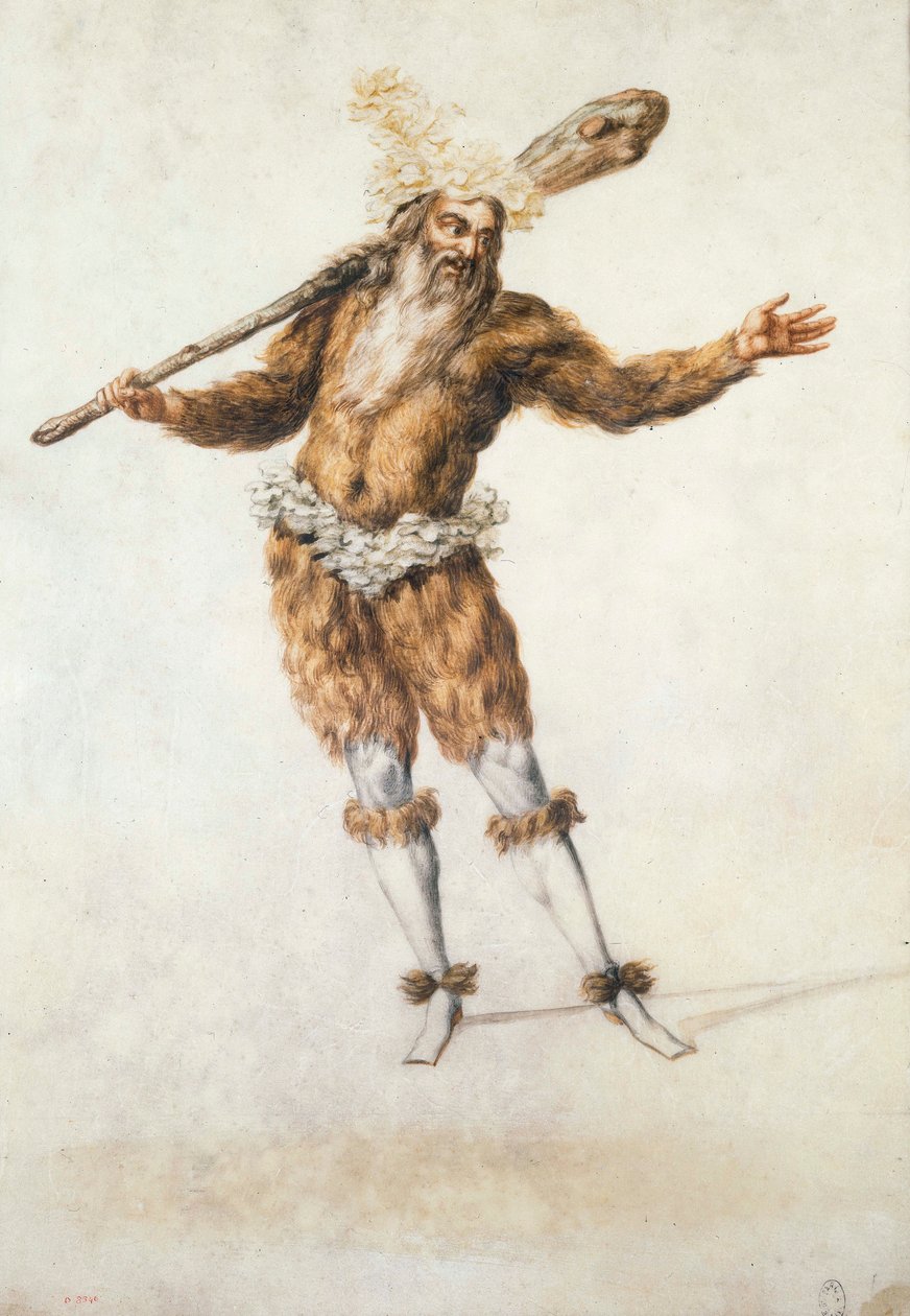 Baletní kostým divokého muže, cca 1654 (kvaš) od Henri de Gissey