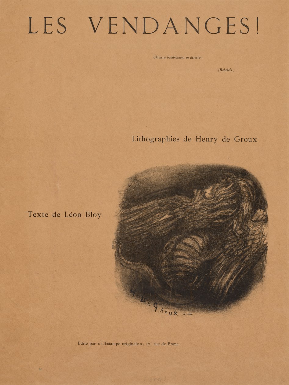 The Vintages!: Titulní strana, 1894. od Henri de Groux