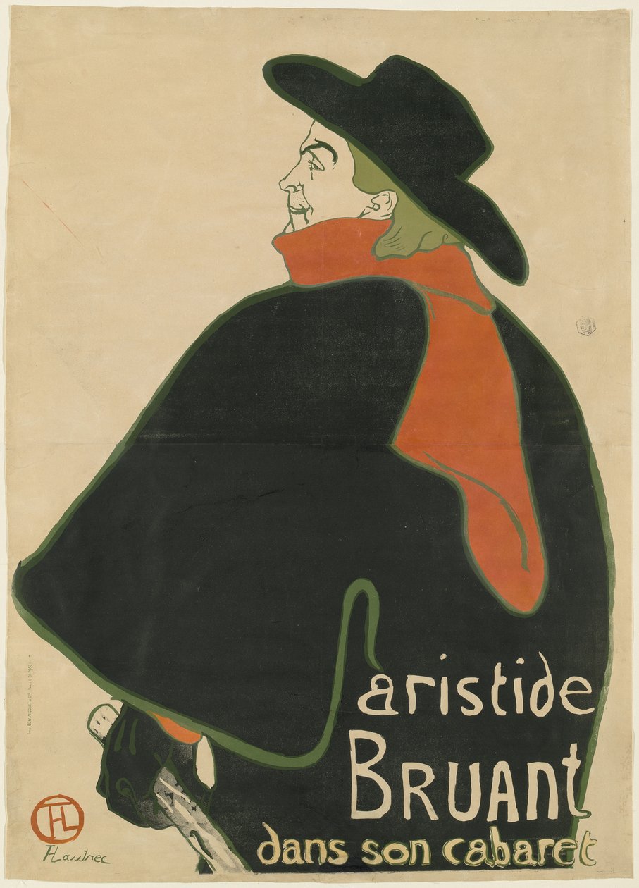 Aristide Bruant ve svém kabaretu od Henri de Toulouse-Lautrec