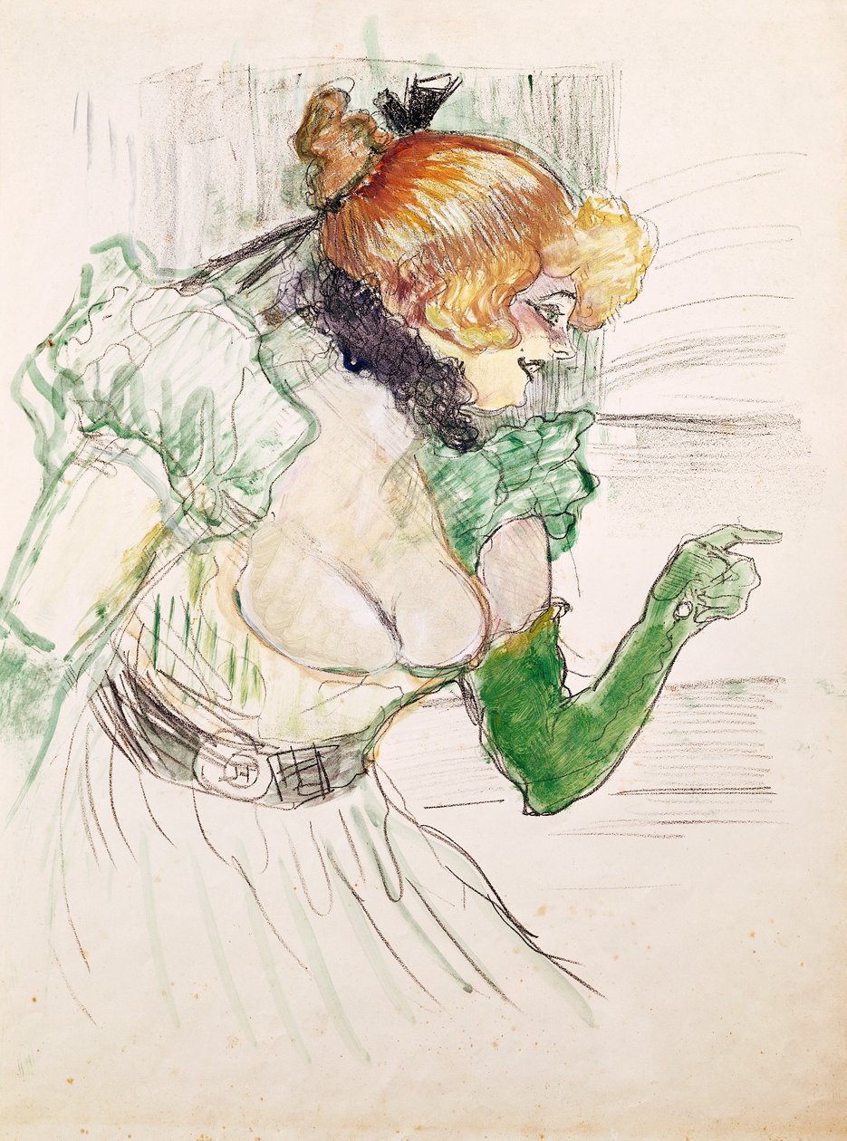 Umělec se zelenými rukavicemi - zpěvačka Dolly z Star at Le Havre od Henri de Toulouse Lautrec