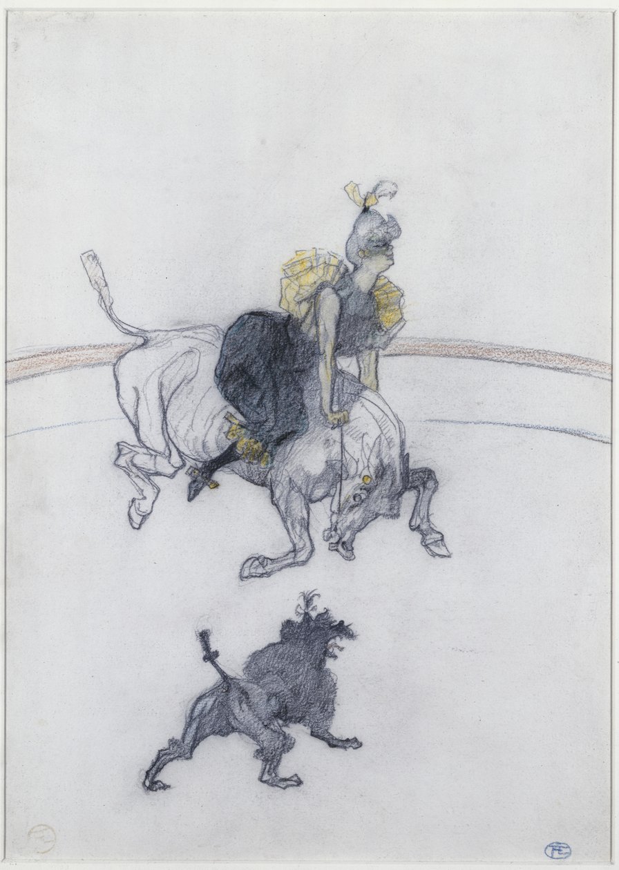 At the Circus: The Salute (Au Circque: Le Salut) 1899 (tužka, křída a barevná pastelka na papíře) od Henri de Toulouse Lautrec