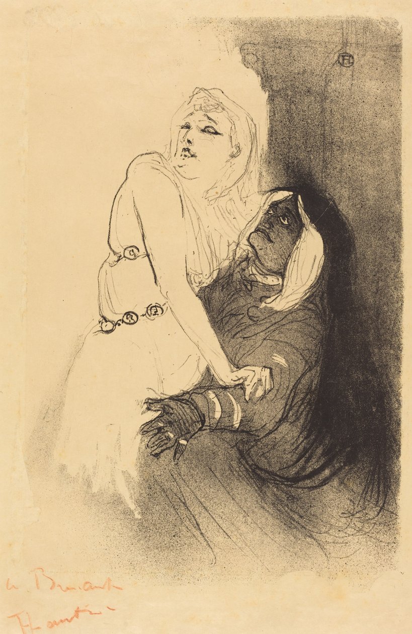 V divadle Renaissance: Sarah Bernhardtová ve hře „Fedra“ (A la Renaissance: Sarah Bernhardtová ve hře „Fedra“) od Henri de Toulouse-Lautrec