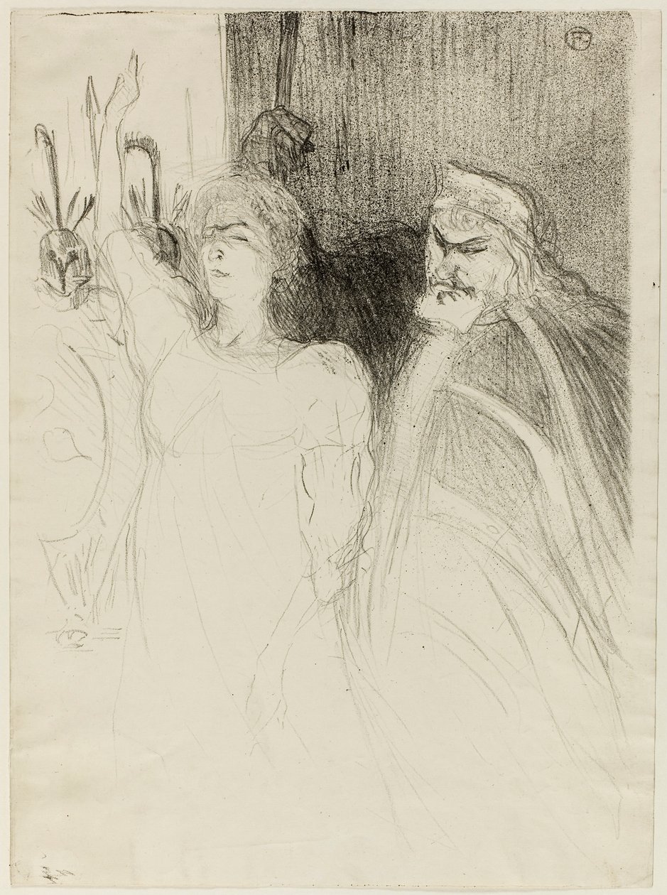 Bartet a Mounet-Sully v Antigoně od Henri de Toulouse-Lautrec