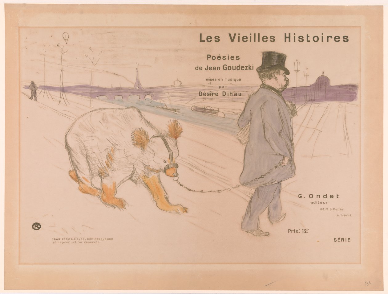 Návrh obálky pro „Les Vieilles Histoires“ od Henri de Toulouse-Lautrec