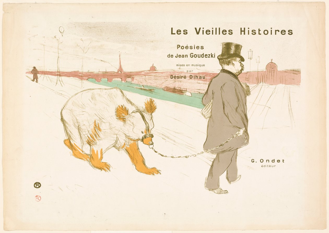 Obálka a frontispis knihy Les Vieilles Histoires od Henri de Toulouse-Lautrec