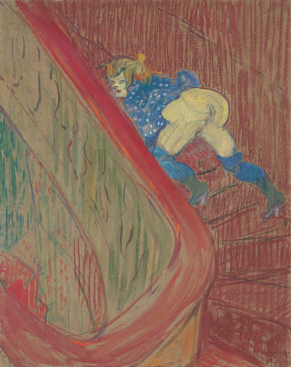 Na schodišti rue des Moulins od Henri de Toulouse Lautrec