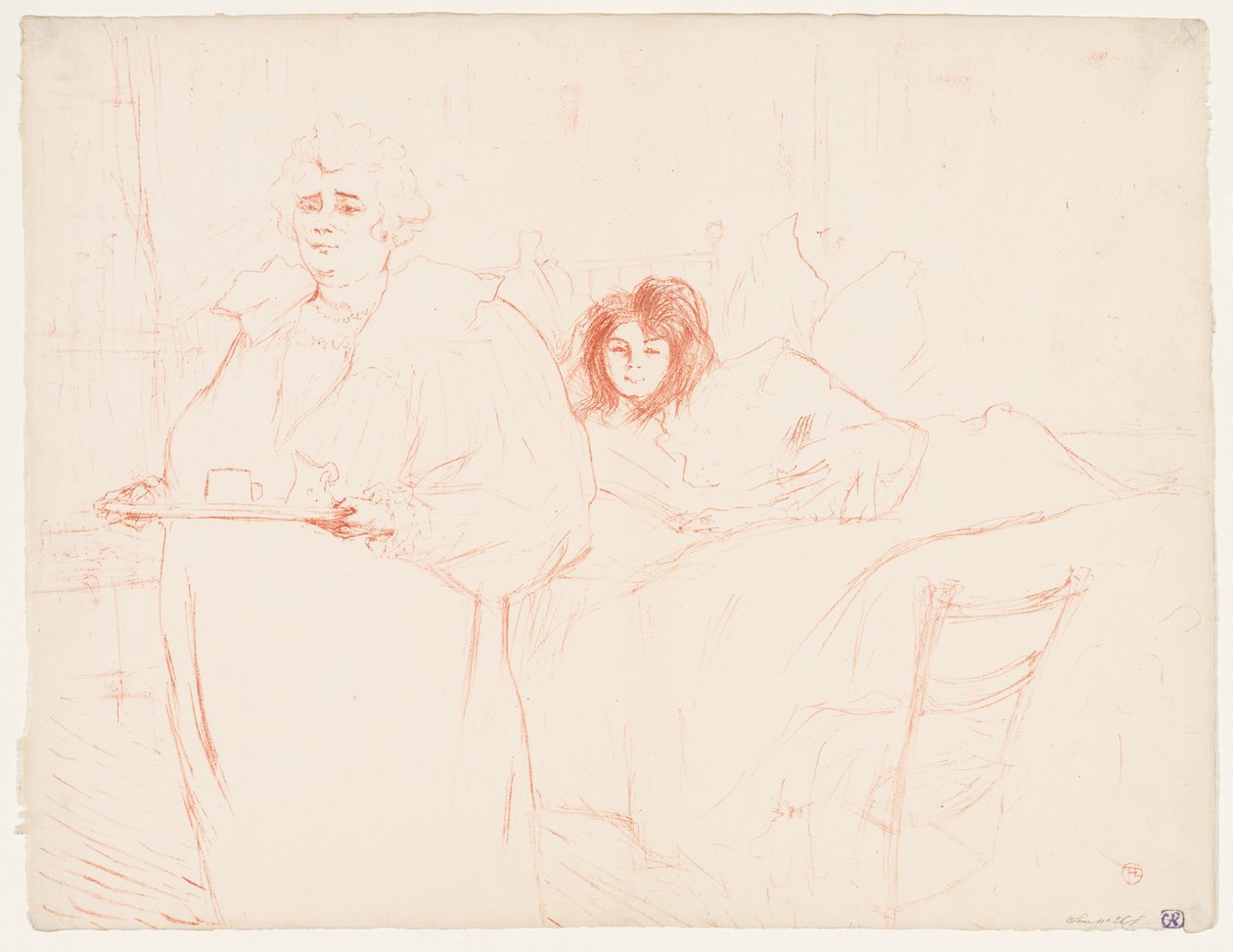 Elles: Žena nesoucí tác, Mme. Baron a Mlle. Popo od Henri de Toulouse-Lautrec