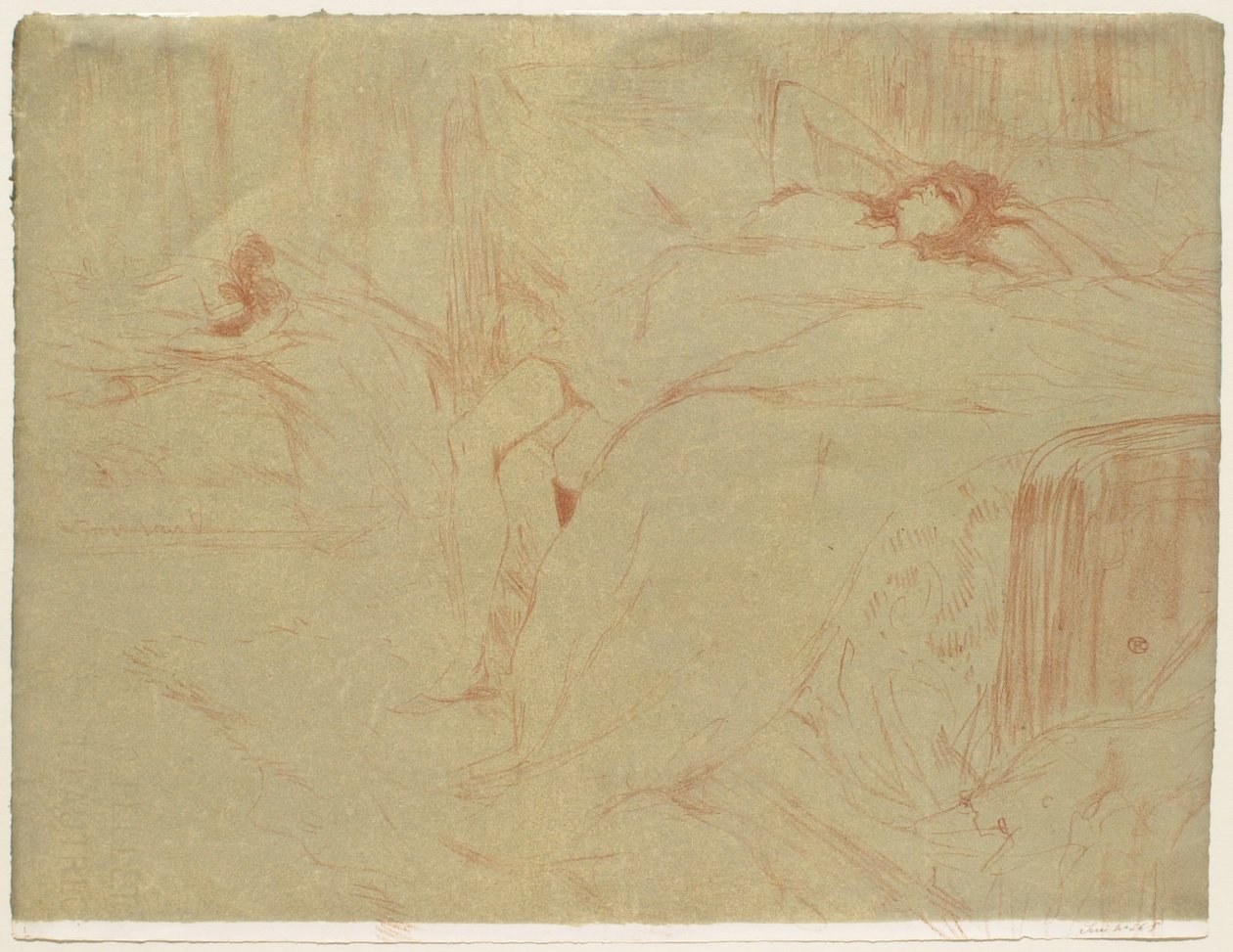 Elles: Žena ležící na zádech - Únava od Henri de Toulouse-Lautrec