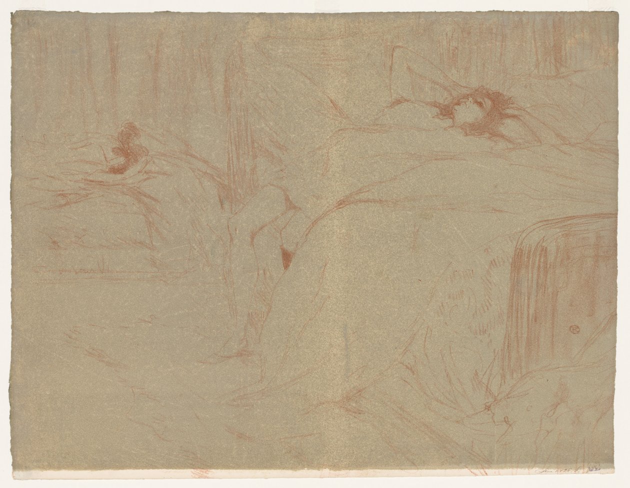 Elles: Žena ležící na zádech od Henri de Toulouse-Lautrec