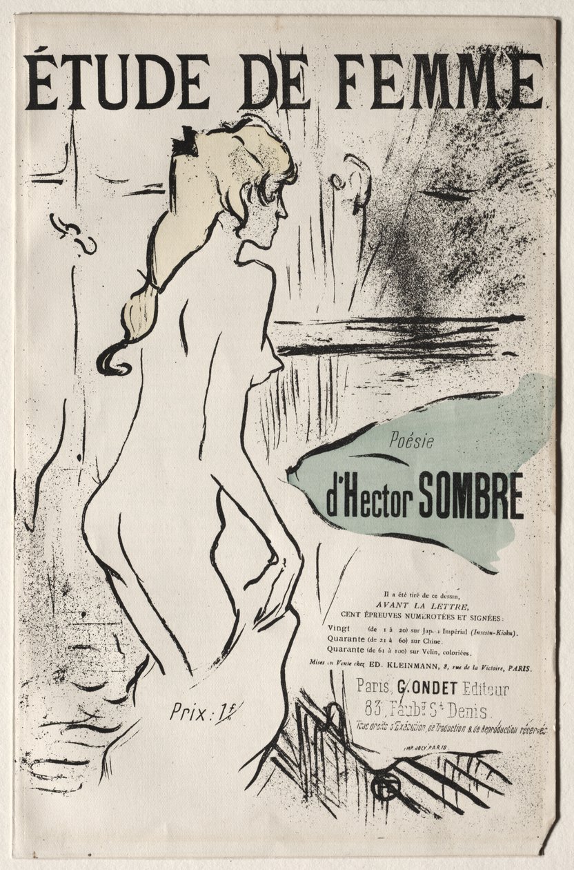 Žena studie od Henri de Toulouse-Lautrec