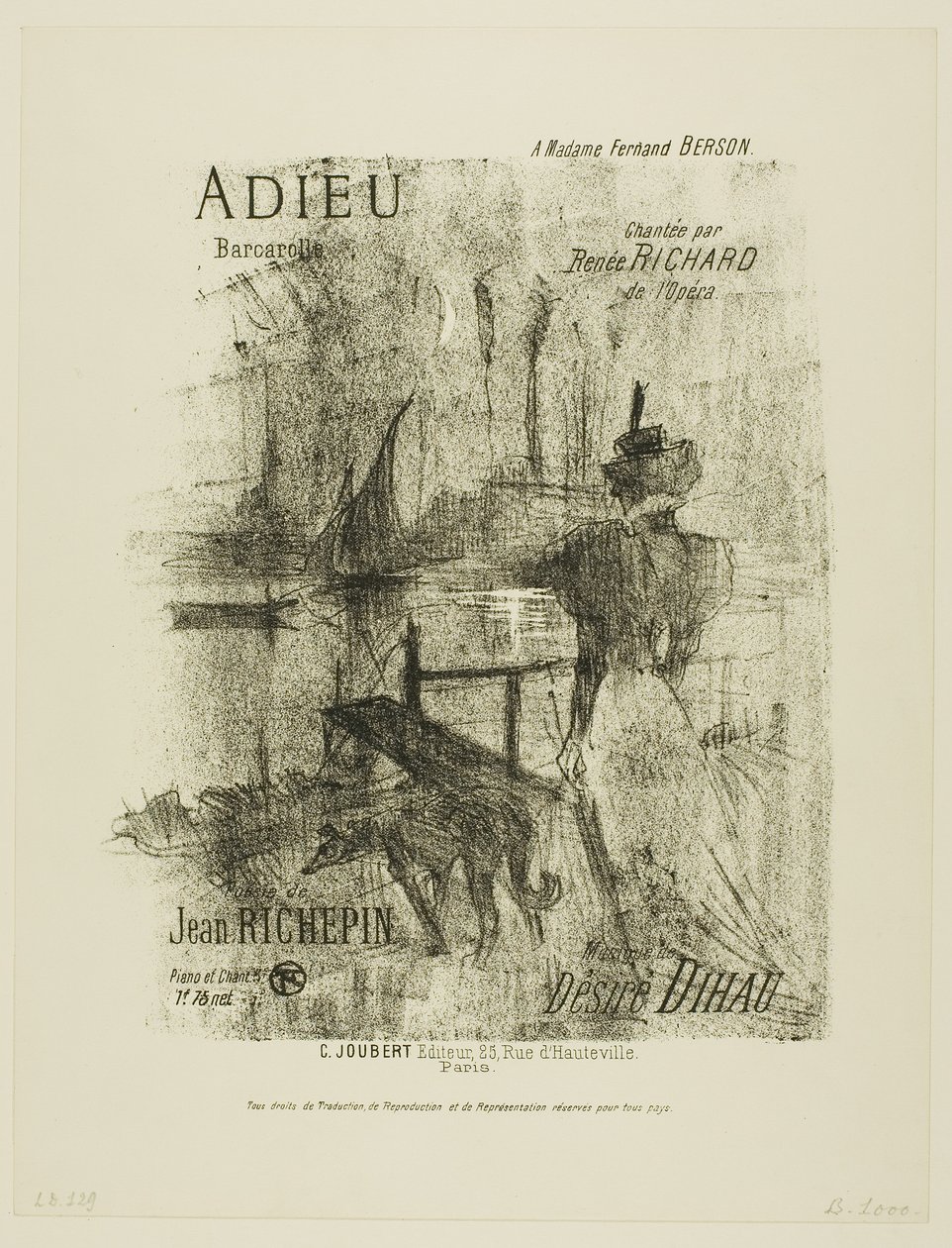 Sbohem, od Mélodies de Désiré Dihau od Henri de Toulouse-Lautrec