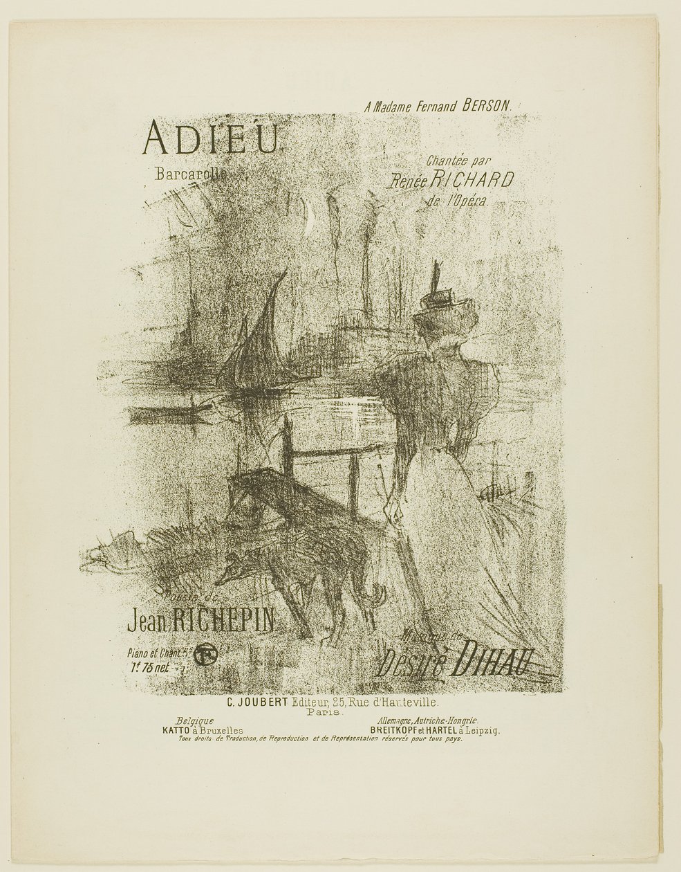 Sbohem, od Mélodies de Désiré Dihau od Henri de Toulouse-Lautrec