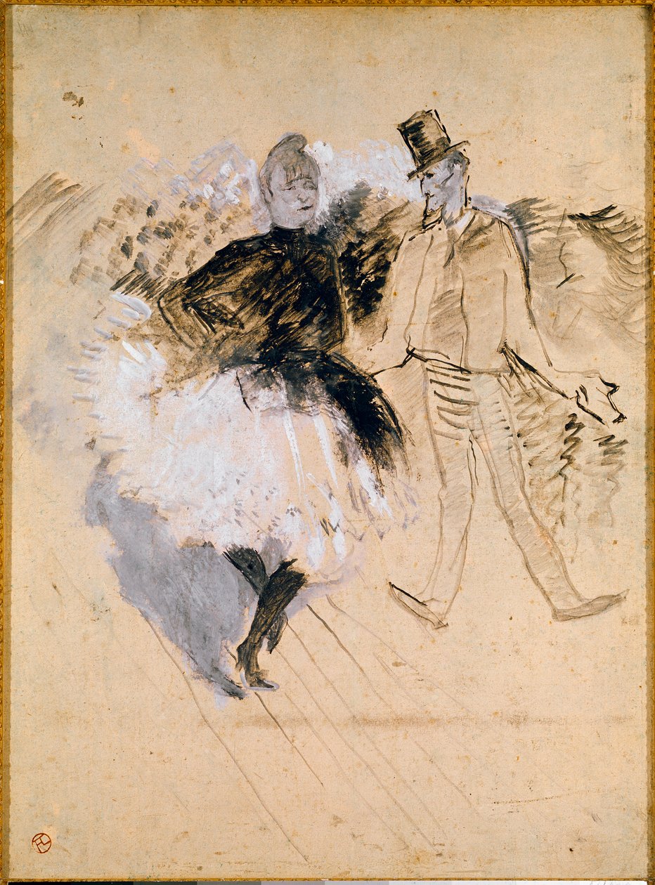Goulue a Valentin le Desosse v Moulin de la Galette od Henri de Toulouse Lautrec