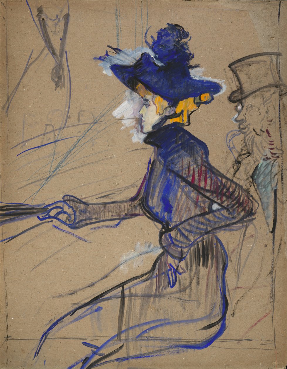 Jane Avril v Divan Japonais od Henri de Toulouse-Lautrec