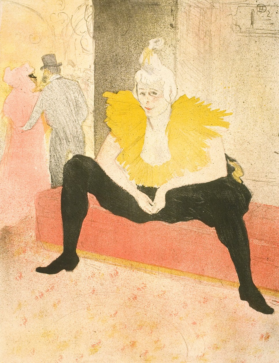 Sedící klaun, slečno Cha-U-Kao od Henri de Toulouse-Lautrec