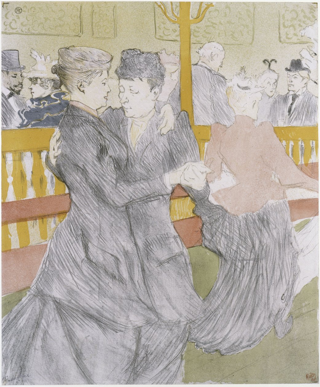 Tanec v Moulin Rouge od Henri de Toulouse-Lautrec