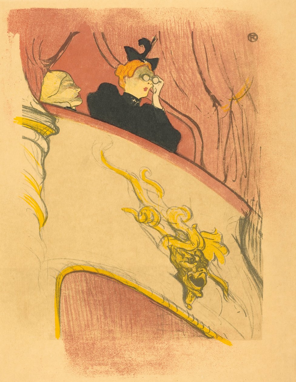 Lóže se zlatou maskou (La loge au mascaron doré) od Henri de Toulouse-Lautrec