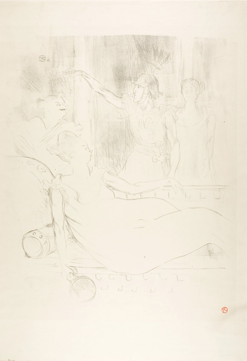 Madame Simon-Girard, Brewer and Guy v La belle Hélène od Henri de Toulouse-Lautrec