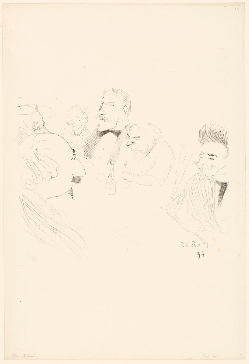 Jídelní lístek pro Adriena Hébrarda od Henri de Toulouse-Lautrec