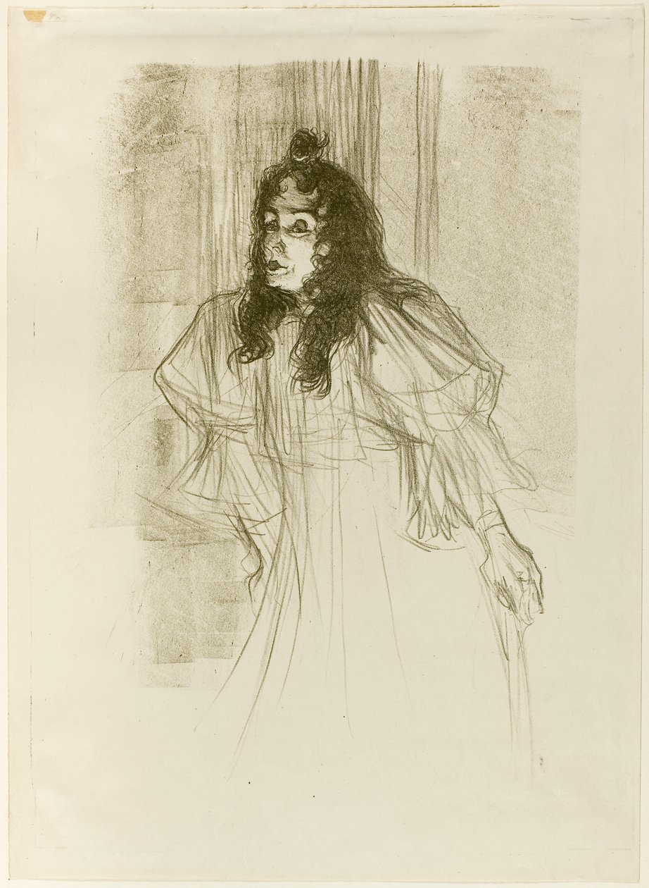 Slečna May Belfortová s dlouhými vlasy od Henri de Toulouse-Lautrec