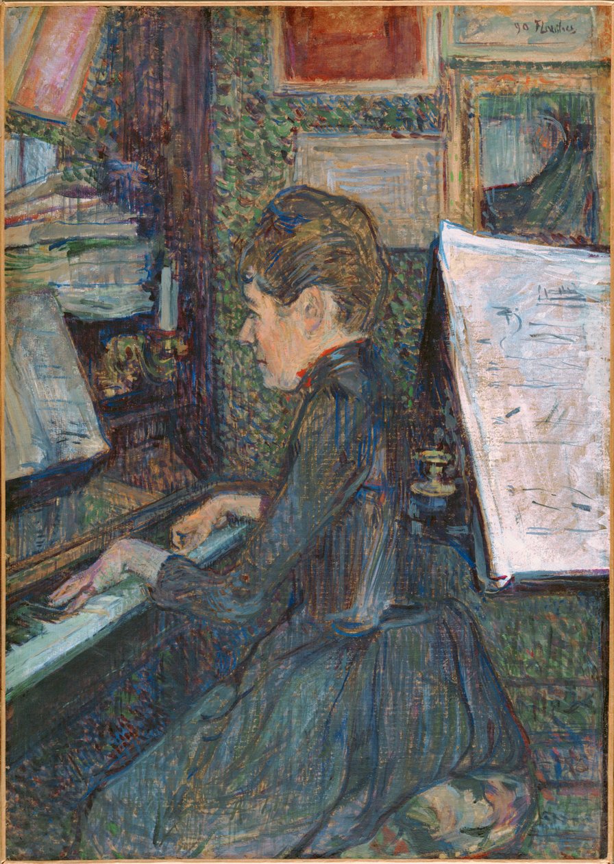 Slečna Dihauová u klavíru ... od Henri de Toulouse-Lautrec