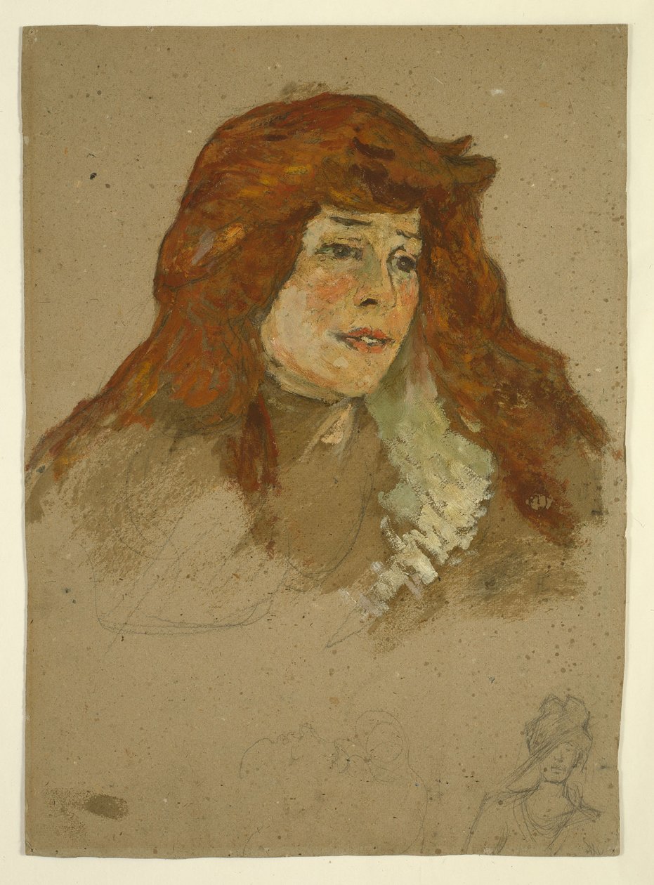 paní Lili Grenier (recto); Krajina s kostelem (verze) od Henri de Toulouse-Lautrec