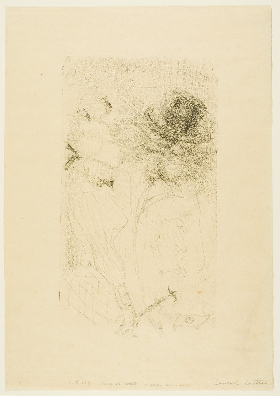 Starý muž a mladá dívka od Henri de Toulouse-Lautrec