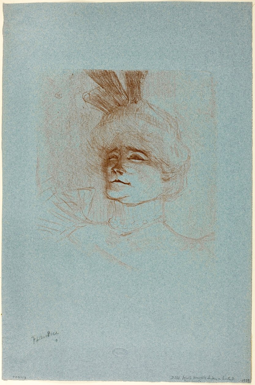 Portrét mademoiselle Marcelle Lenderové, tříčtvrteční pohled od Henri de Toulouse-Lautrec