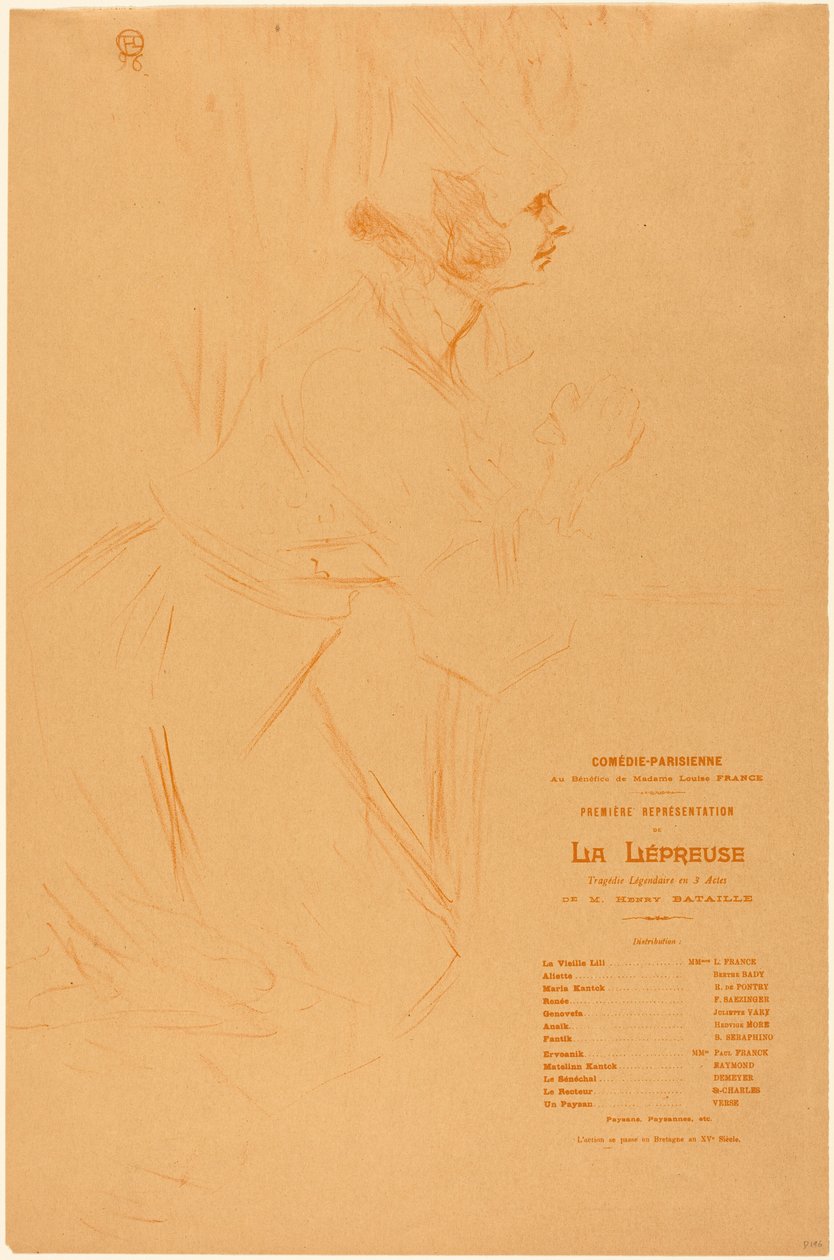 Programm für "La lepreuse" od Henri de Toulouse-Lautrec