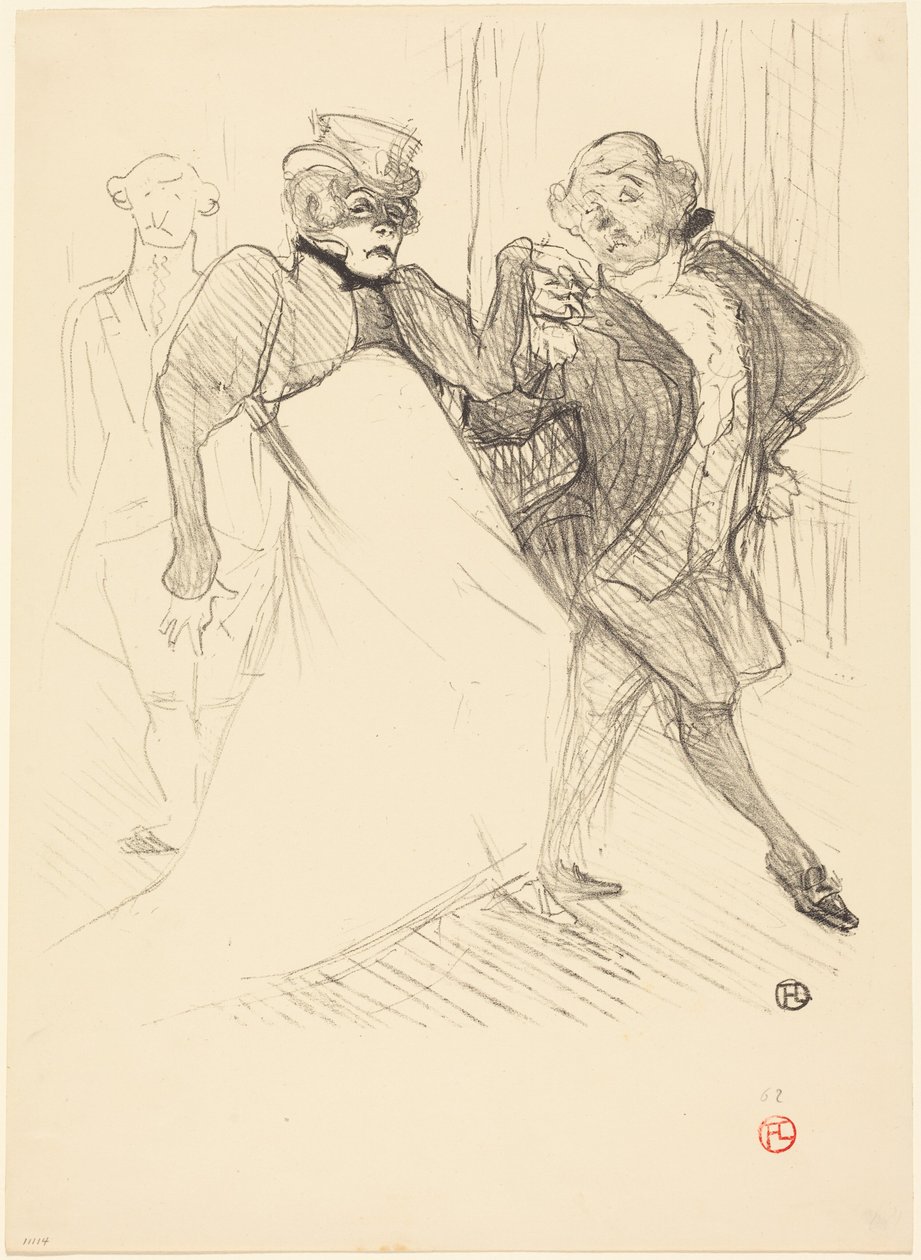 Rejane a Galipaux ve hře „Madame Sans-Gêne“ (Réjane a Galipaux ve hře „Madame Sans-Gêne“) od Henri de Toulouse-Lautrec