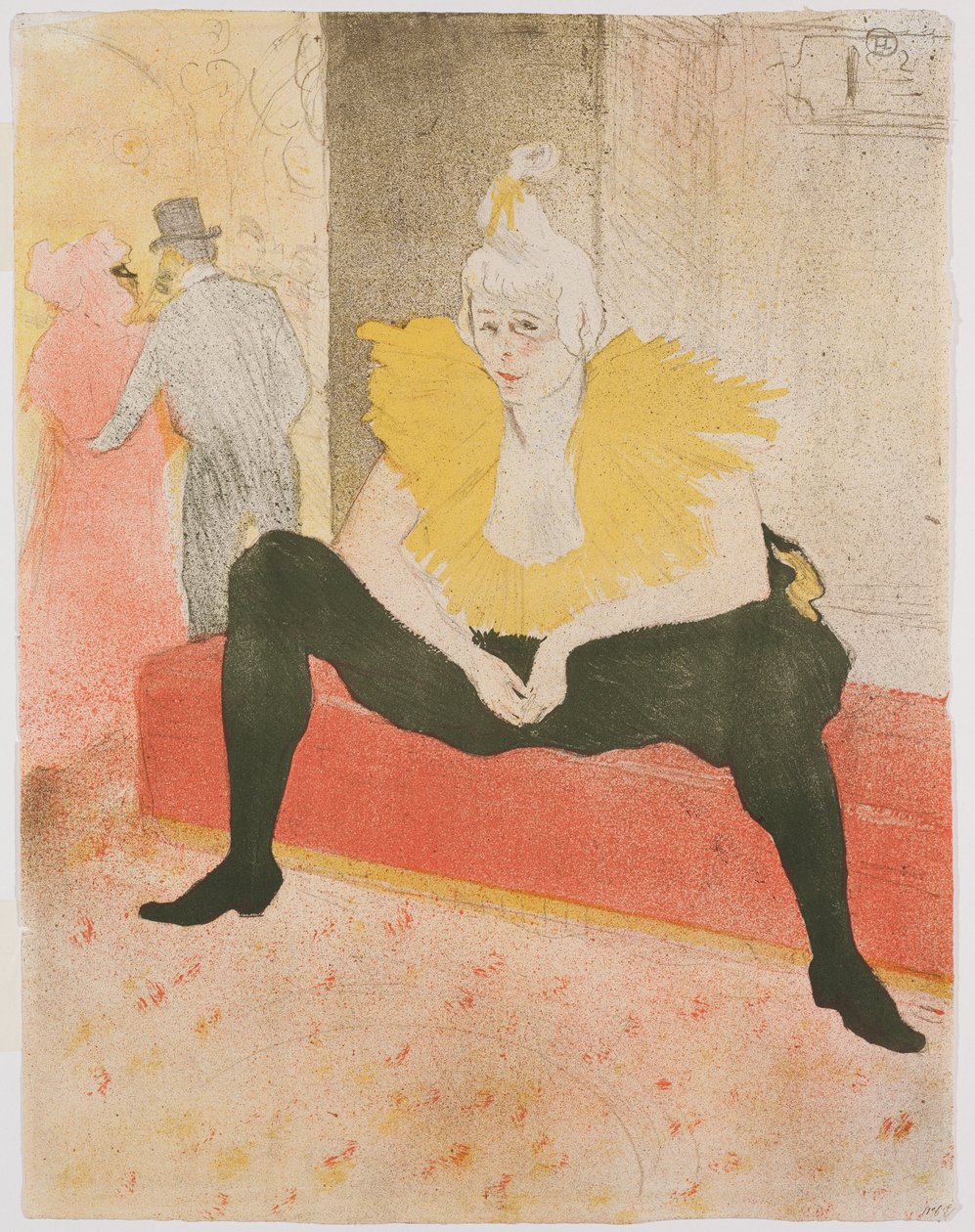 Sedící klaun (Mlle Cha-U-Kao) od Henri de Toulouse Lautrec