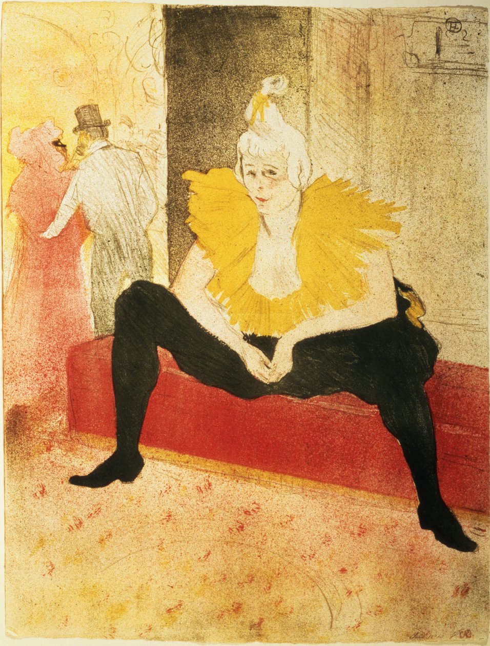 Sedící klaun, Mlle. Cha-U-Kao od Henri de Toulouse Lautrec