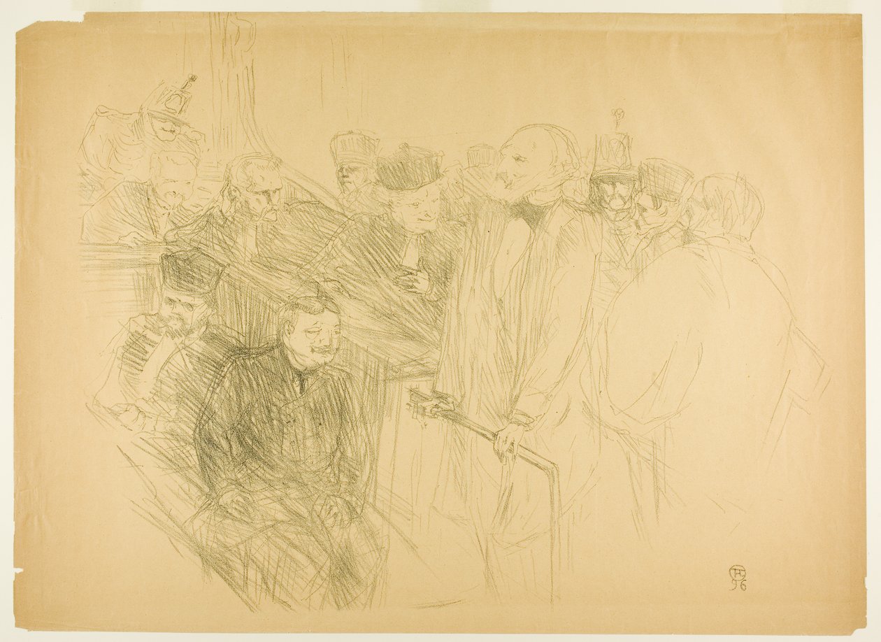The Arton Trial, Ribot Giving Evidence (druhá deska) od Henri de Toulouse-Lautrec