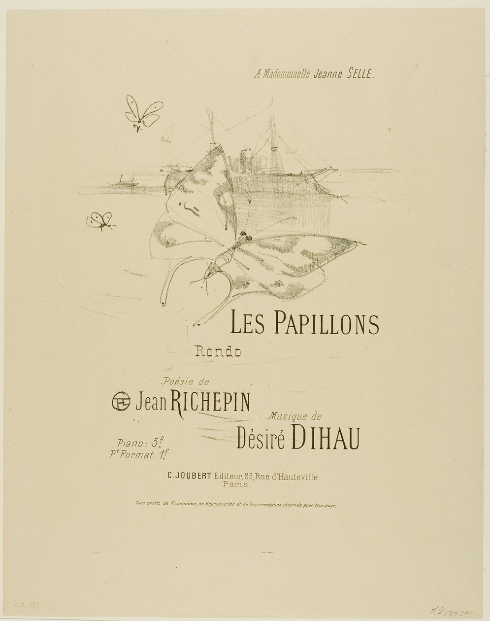 Motýli, z Melodies od Désiré Dihau od Henri de Toulouse-Lautrec