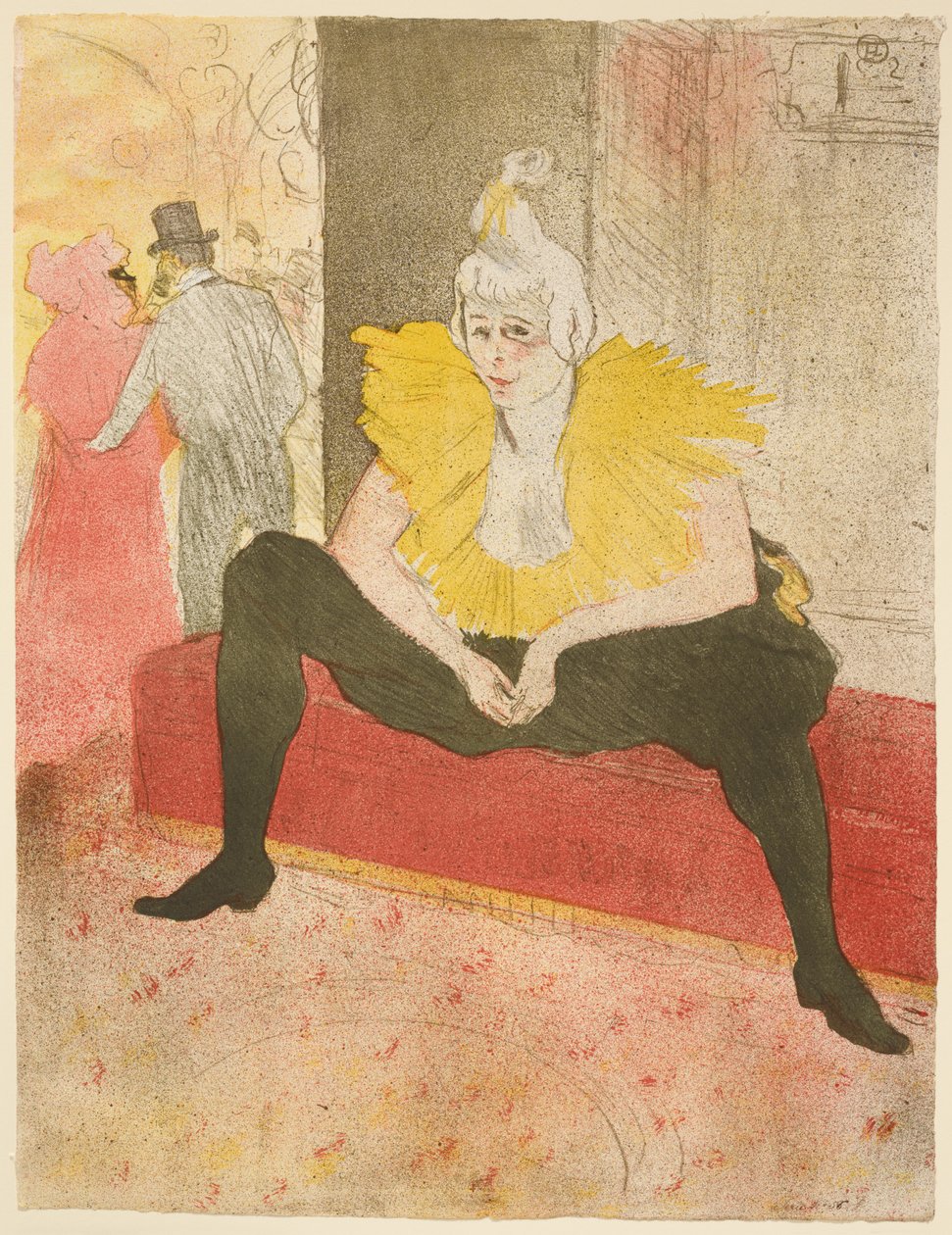 Sedící klaunka (slečna Cha-U-Kao) od Henri de Toulouse-Lautrec