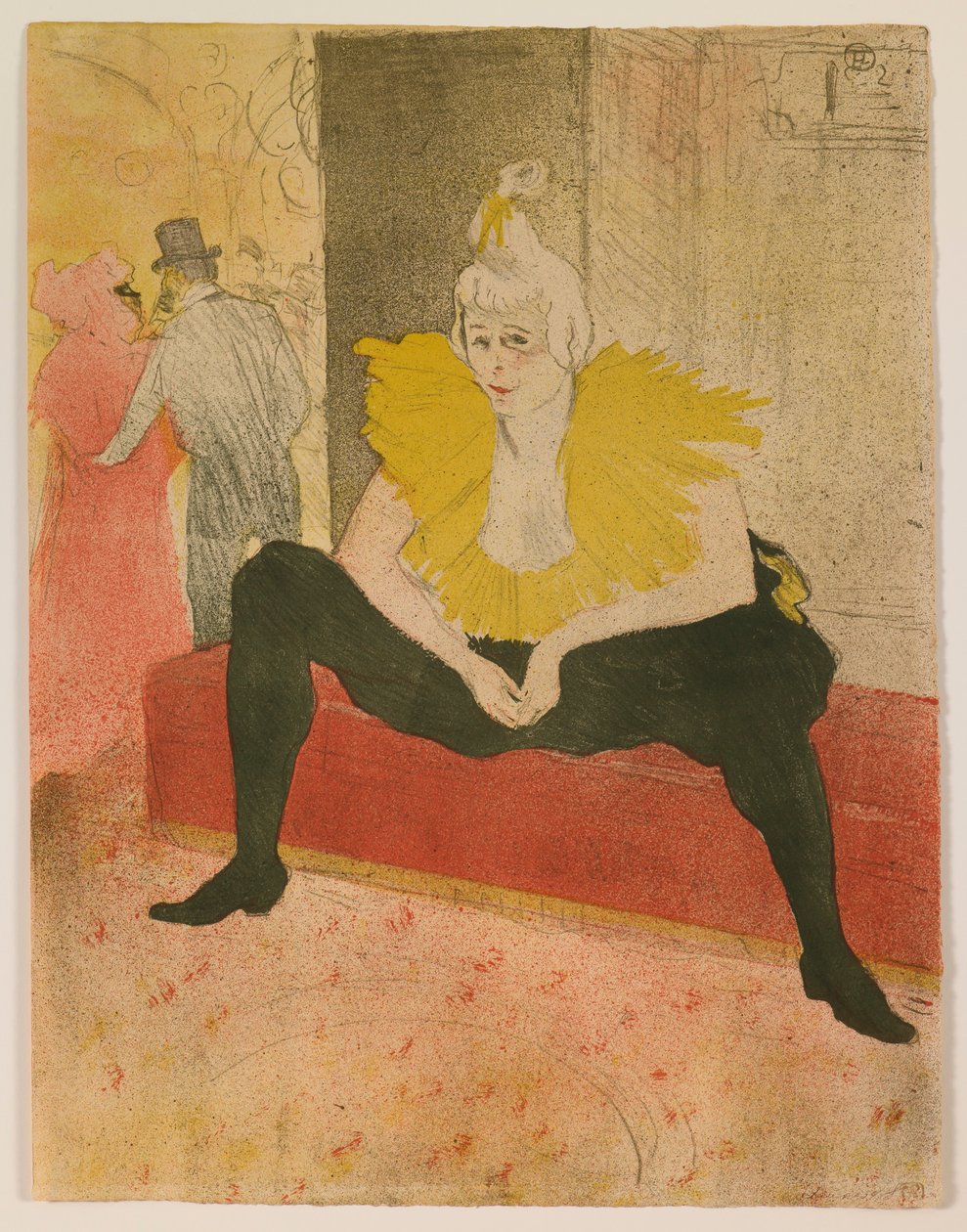 Sedící klaunka, ze série „Elles“ od Henri de Toulouse-Lautrec
