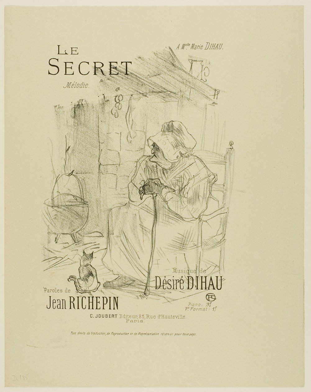 Tajemství, z Melodies od Désiré Dihau od Henri de Toulouse-Lautrec